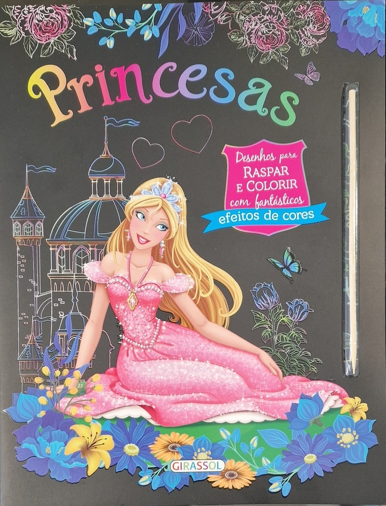 Princesas. Desenhos para raspar e colorir