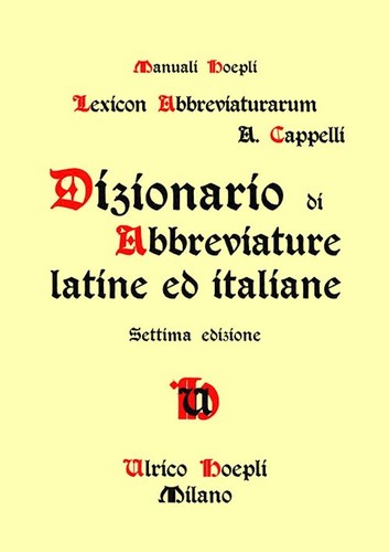 Dizionario di abbreviature latine ed italiane