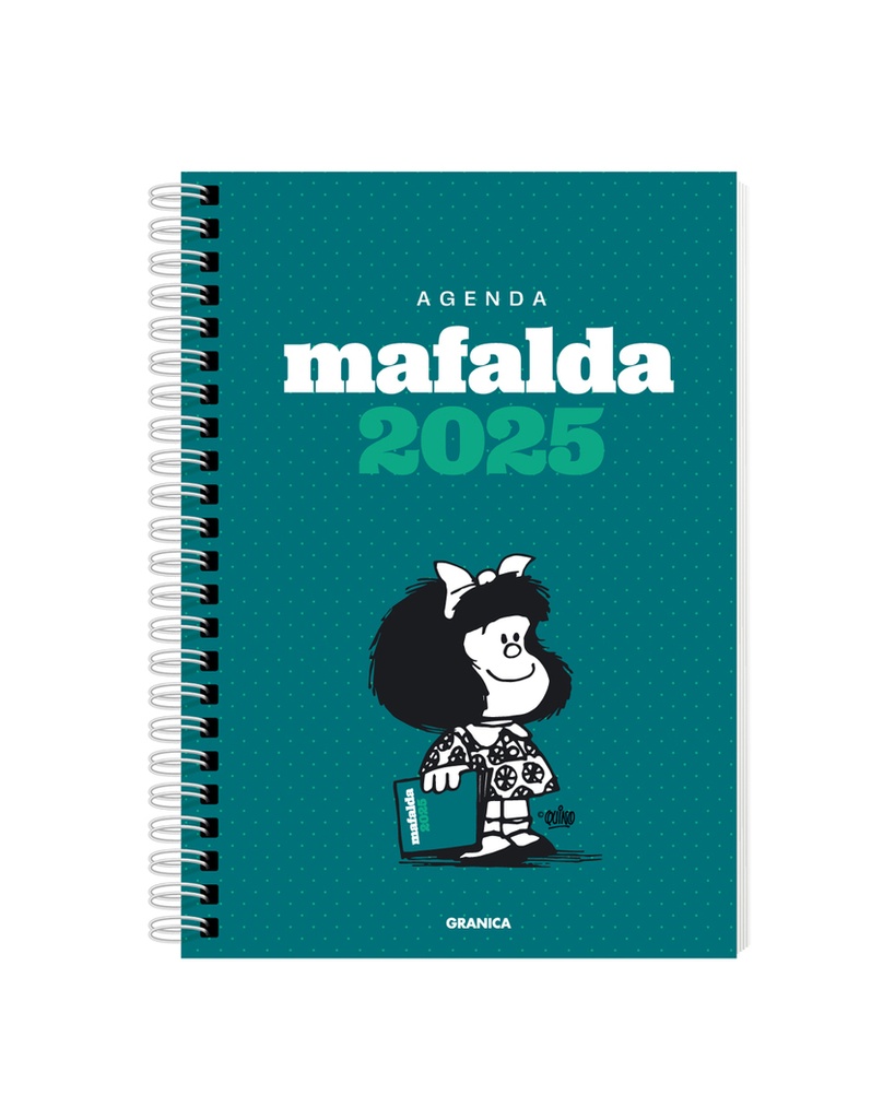 Agenda 2025 Mafalda anillada columnas verde