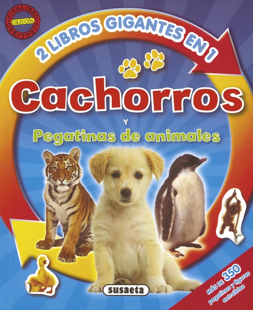 Cachorros y pegatinas de animales (2 libros en 1)