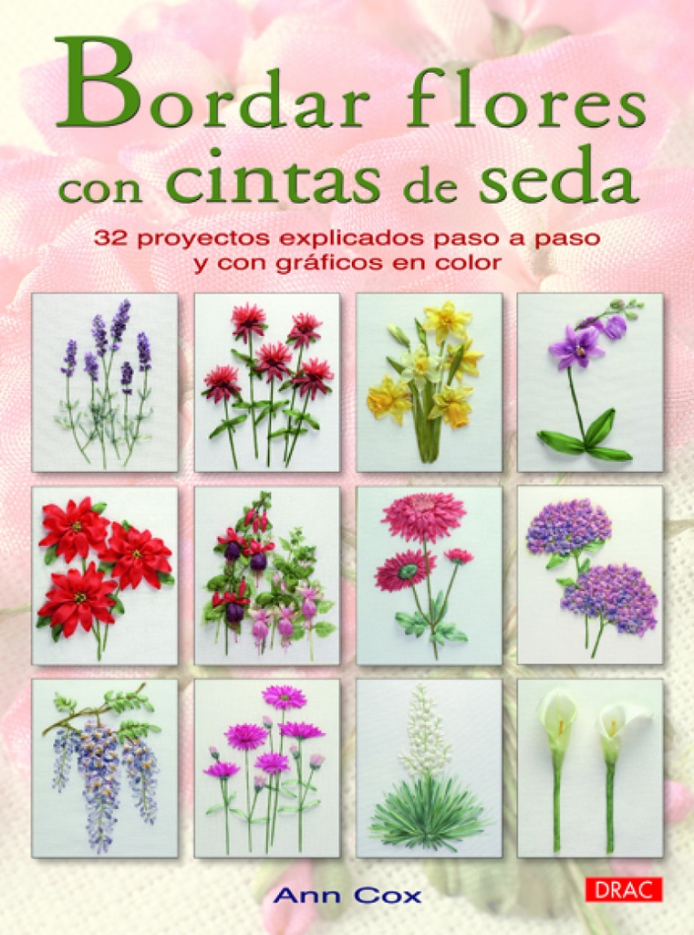 Bordar flores con cintas de seda