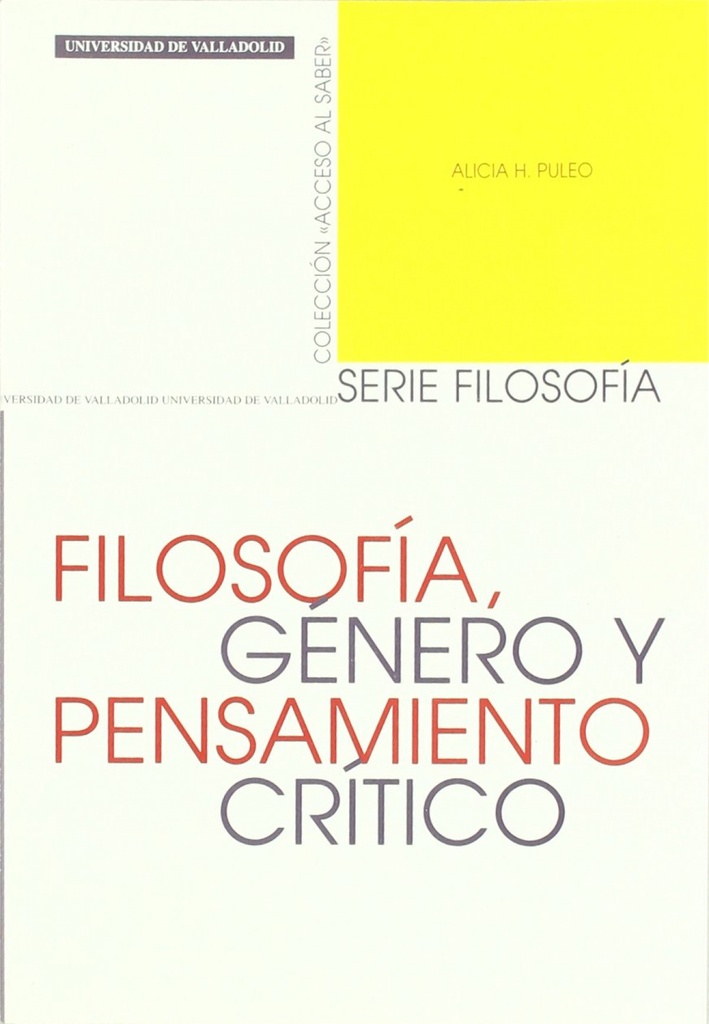 Filosofia, genero y pensamiento critico