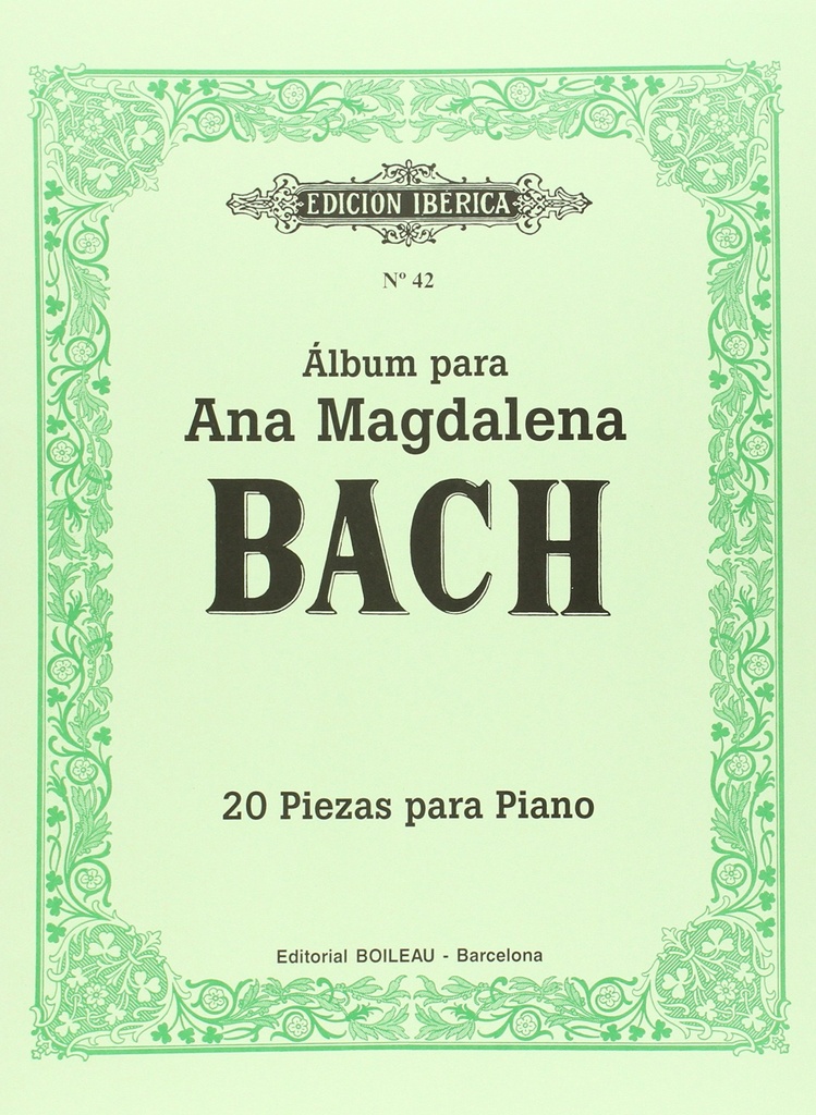 Álbum ana magdalena bach:20 piezas para piano