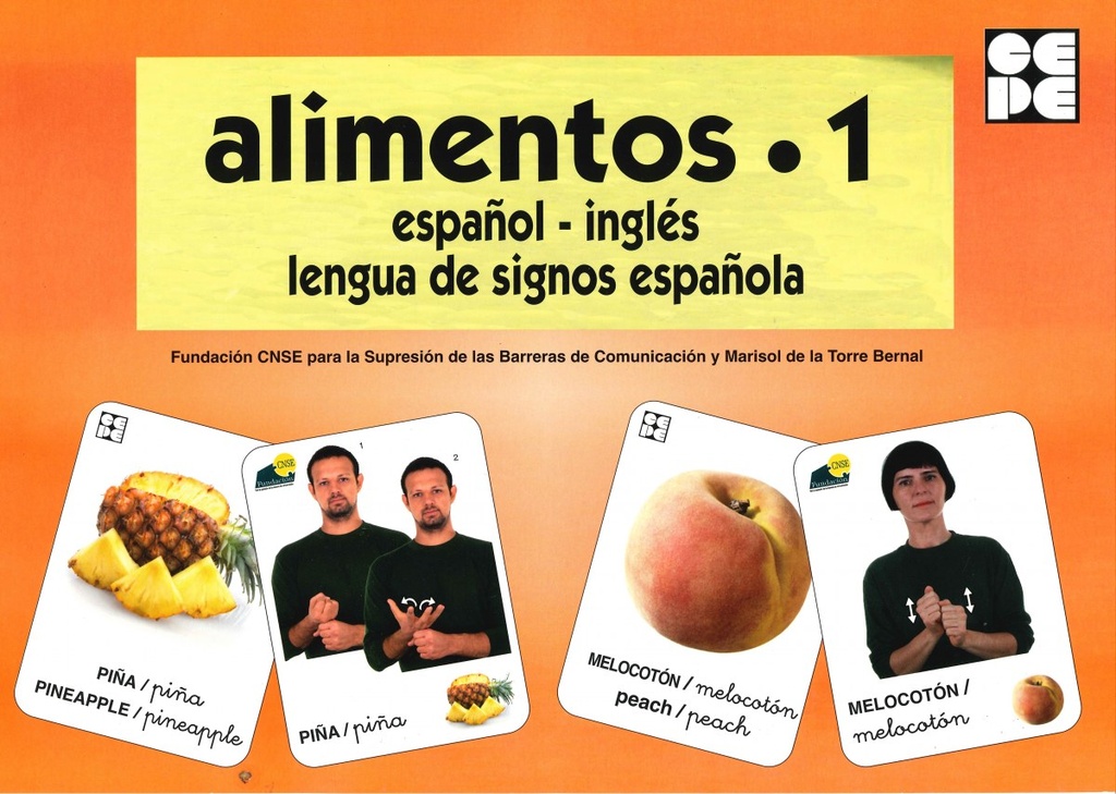 Alimentos 1 Baraja español inglés Lengua de signos