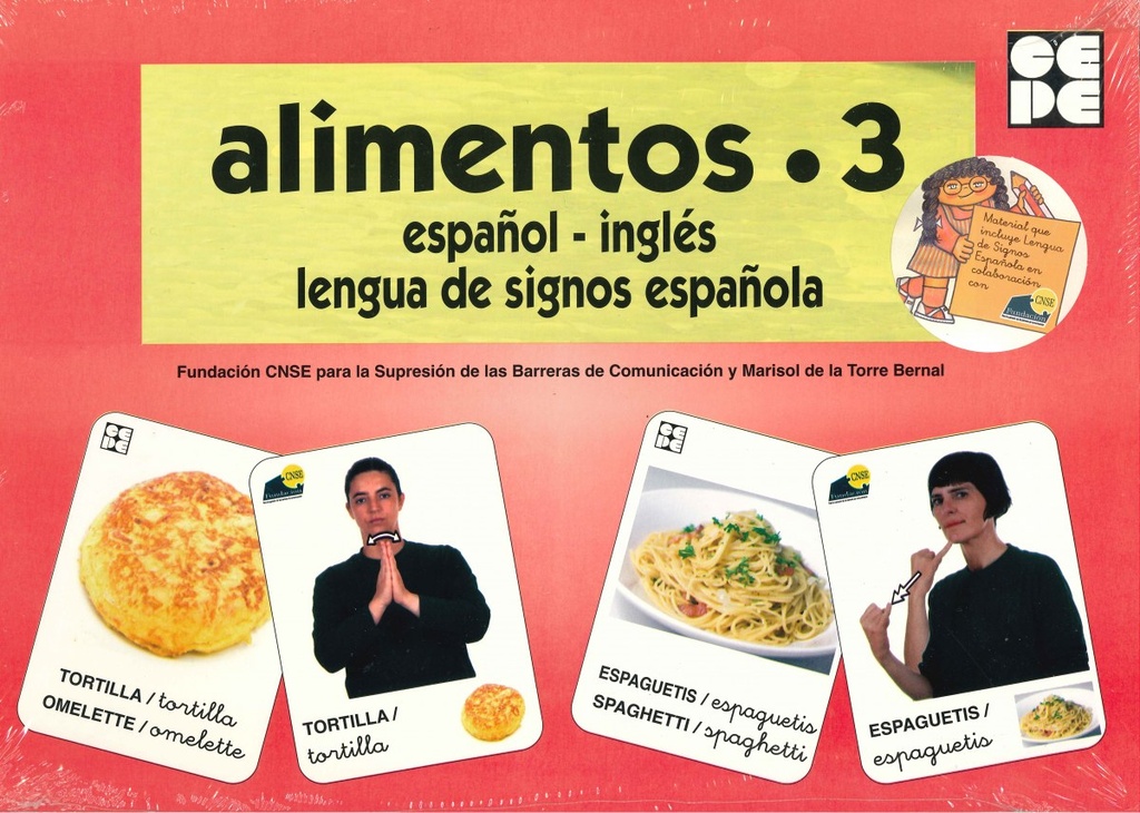 Alimentos 3 Baraja español inglés lengua de signos