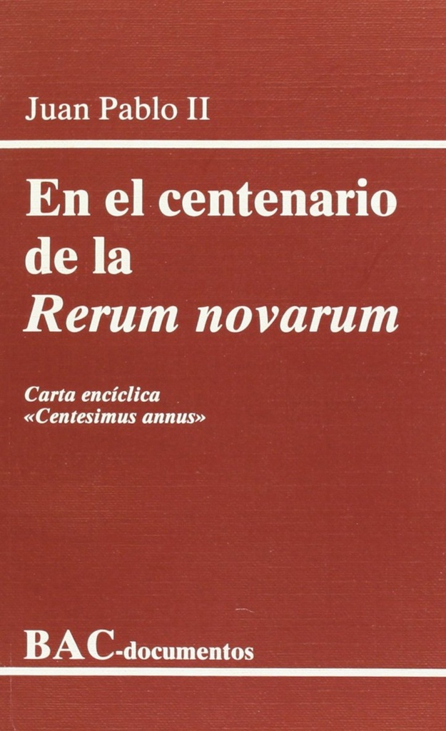 En el centenario de la Rerum novarum.Carta encíclica Centesimus annus