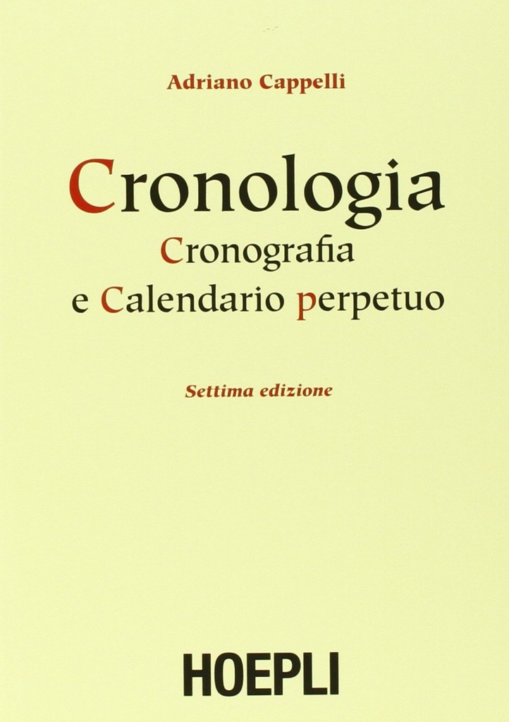 Cronologia, cronografia e calendario perpetuo