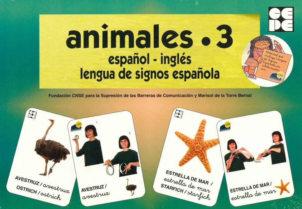 ANIMALES 3 ESPAÑOL INGLES LENGUA DE SIGNOS ESPAÑOLA