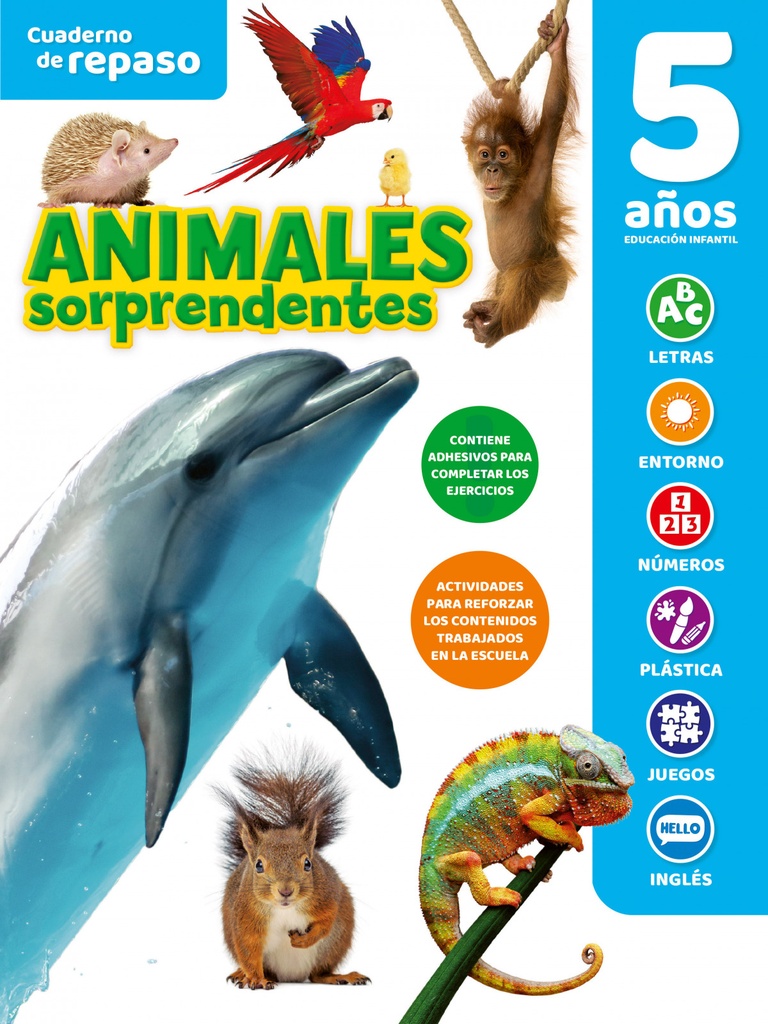 CUADERNO DE REPASO TEMÁTICO LUMINISCENTE 5 AÑOS ANIMALES SORPRENDENTES