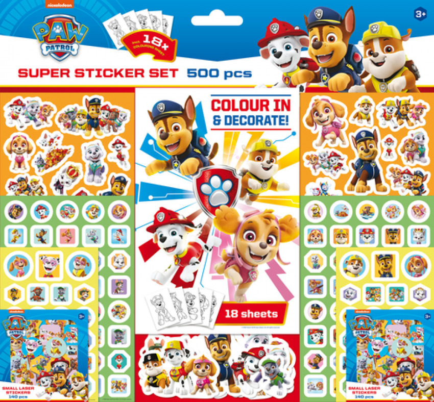 Super set 500 pegatinas paw patrol-patrulla canina