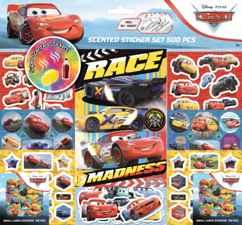 Super set de 500 pegatinas de cars