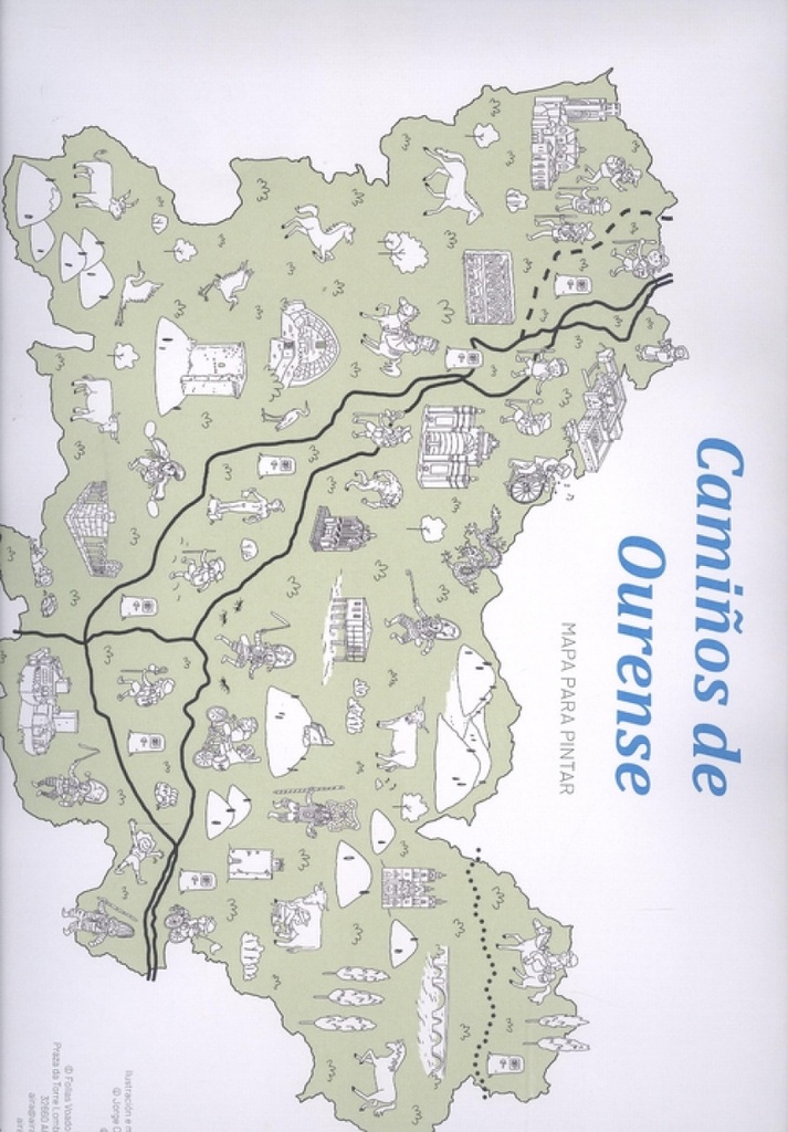 (g).camiños de ourense:mapa para pintar