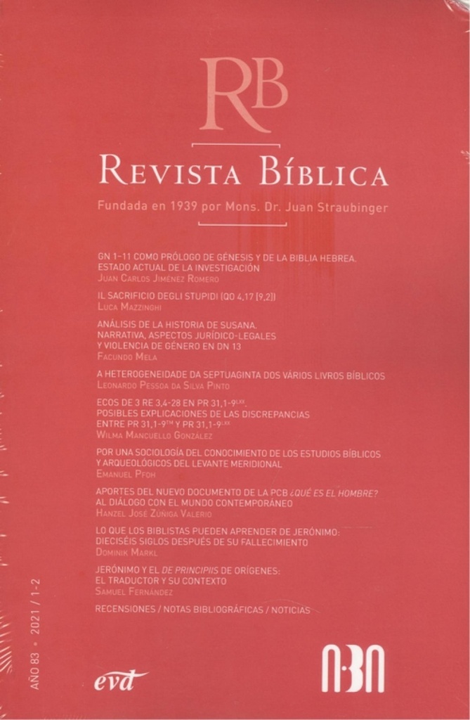 REVISTA BIBLICA 2021/1-2-AÑO 83