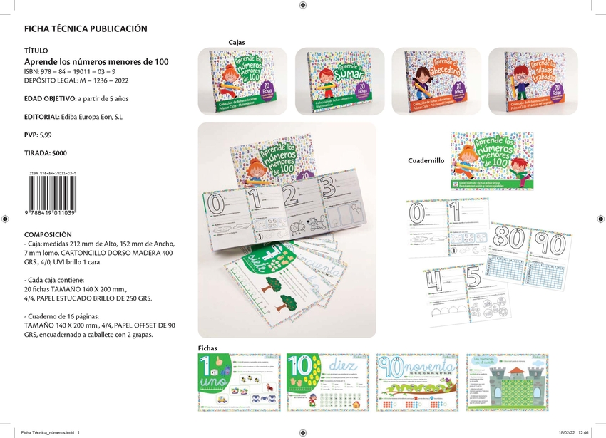 Cajas Educativas. Matemáticas: Números menores a 100.