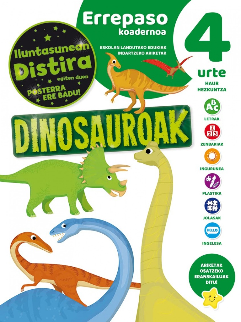 EUSKERA CUADERNO DE REPASO 4 AÑOS DINOSAURIOS