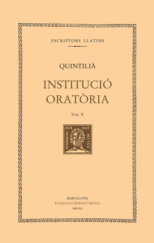 Institució oratòria (vol. X). Llibre XI