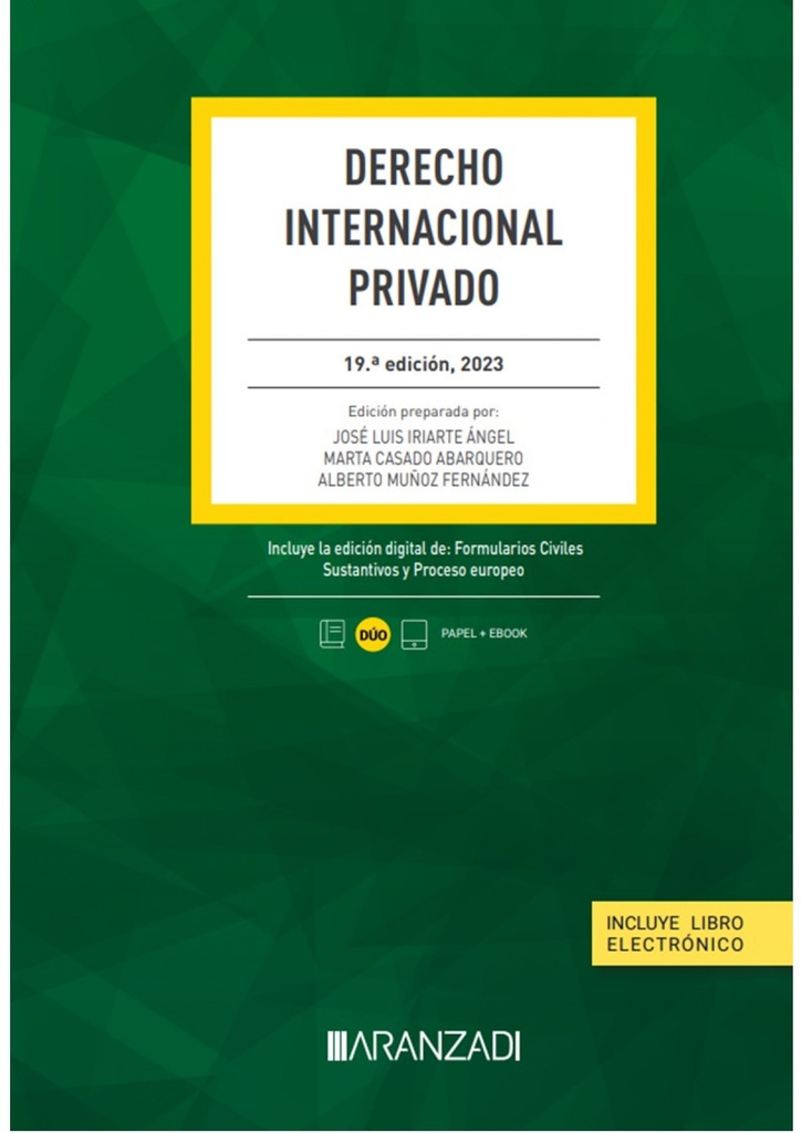 DERECHO INTERNACIONAL PRIVADO 19 EDICION