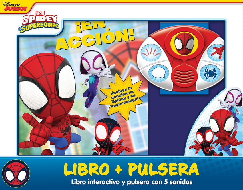 EN ACCIÓN. LIBRO INTERACTIVO Y PULSERA CON SONIDOS SPIDEY WSBS