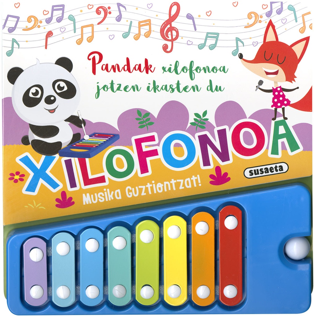 Pandak xilofonoa jotzen ikasten du