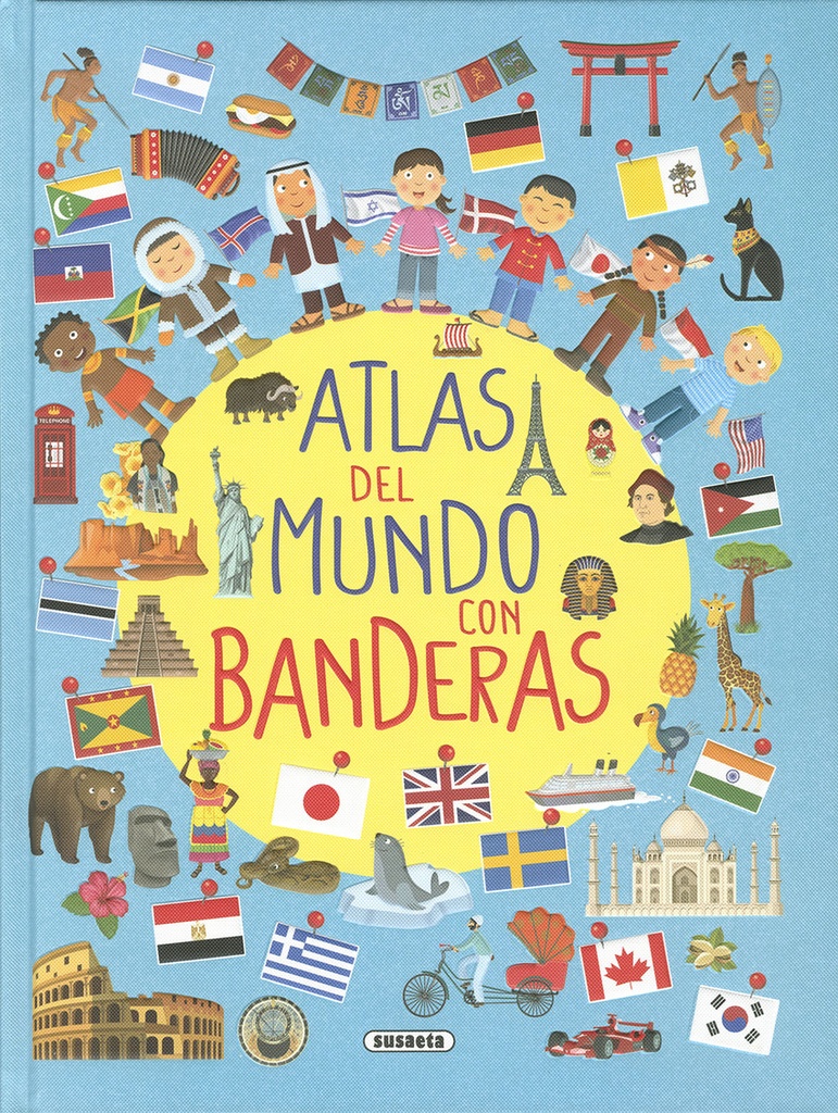 Atlas del mundo con banderas