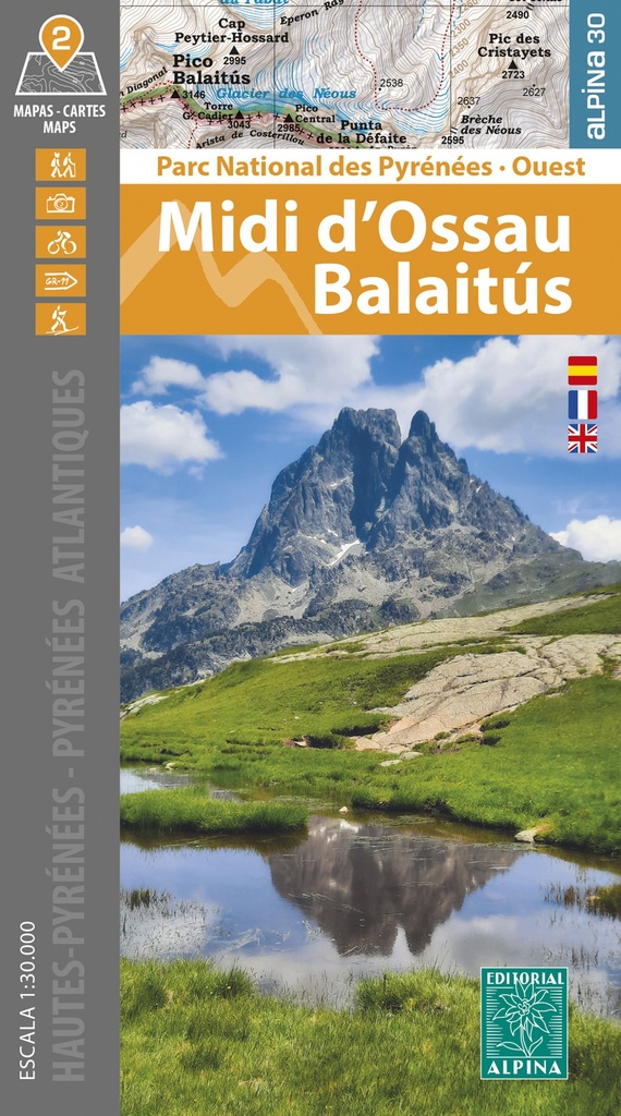 MIDI D´OSSAU BALAITÚS 1:30.000 (2 MAPES ALPINA)