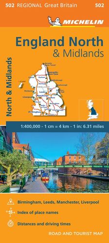 MAPA REGIONAL NORTHERN ENGLAND, MIDLANDS (11502)