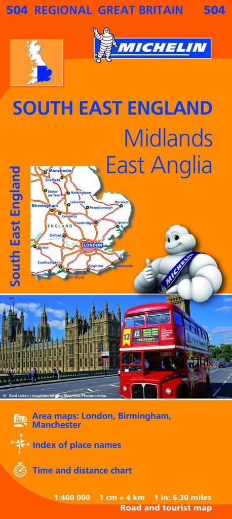 Mapa 504 South East England, Midland, East Anglia