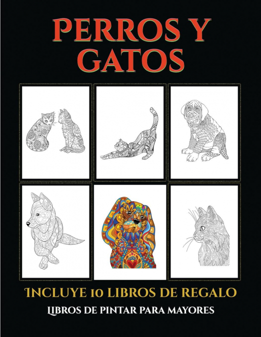 Libros de pintar para mayores (Perros y gatos)