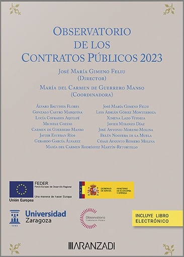 [9788410296121] OBSERVATORIO DE LOS CONTRATOS PÚBLICOS 2023