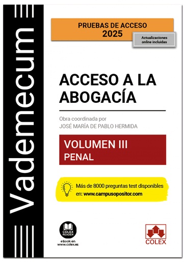 [9788411947275] Vademecum Acceso a la abogacía. Volumen III. Parte específica penal (4.ª edición)