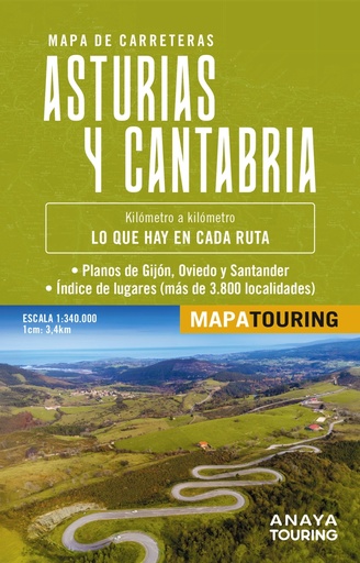 [9788491588597] Mapa de carreteras Asturias y Cantabria (desplegable), escala 1:340.000