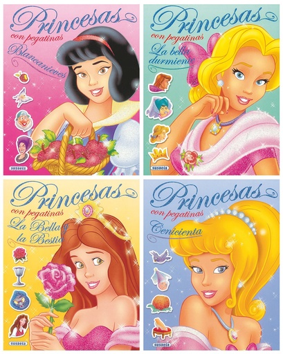 [9788430567294] Princesas con pegatinas brillantes (4 Títulos)