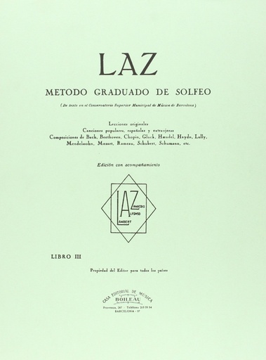 [9788480207195] Laz:método de solfeo 3º acompañamiento