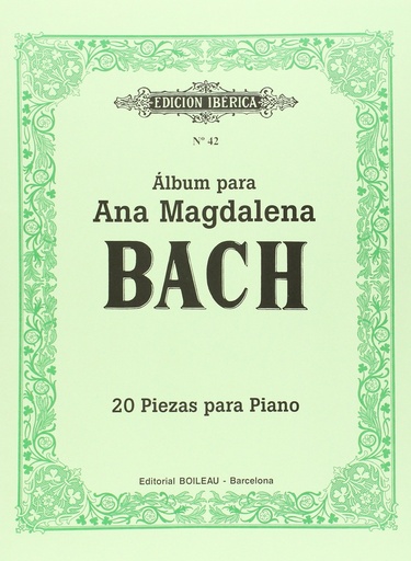 [9788480203562] Álbum ana magdalena bach:20 piezas para piano