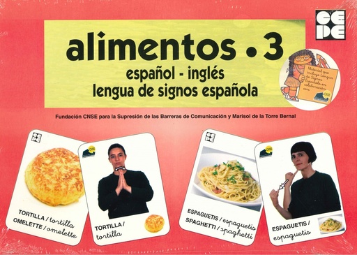 [9788478699773] Alimentos 3 Baraja español inglés lengua de signos