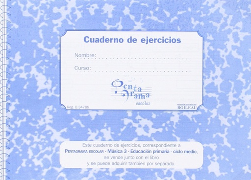 [9788480208116] Pentagrama Escolar 3. CD + Cuaderno de ejercicios (C)