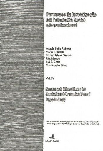 [9789896890797] PERCURSOS DA INVESTIGAÇÃO EM PSICOLOGIA SOCIAL E ORGANIZACIONAL / RESEARCH DIRECTIONS IN SOCIAL AND