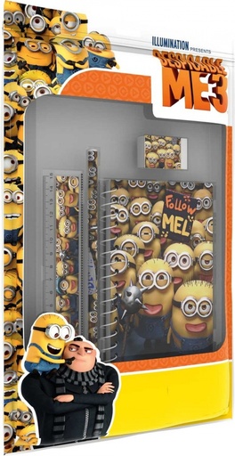 [8595593813653] DISNEY MINIONS ME3 FUN SET WITH NOTEBOOK