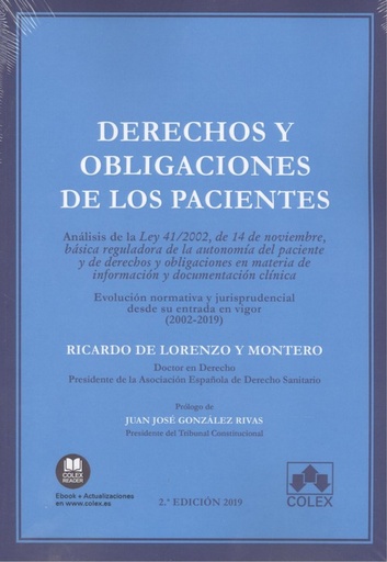 [9788417135188] DERECHOS Y OBLIGACIONES DE LOS PACIENTES