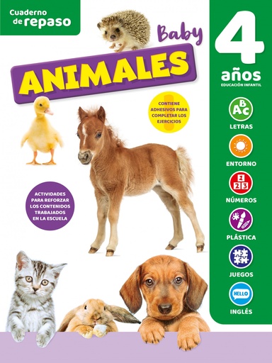 [9788491787891] CUADERNO DE REPASO TEMÁTICO LUMINISCENTE 4 AÑOS ANIMALES BABY