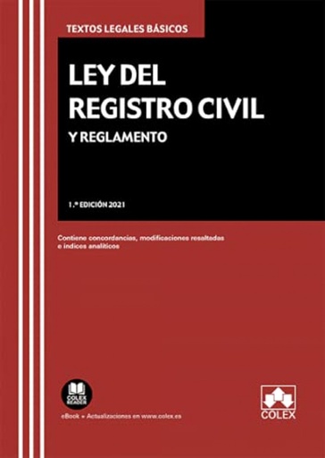 [9788413592336] Ley del Registro Civil y Reglamento 2021