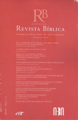 [9770034707039] REVISTA BIBLICA 2021/1-2-AÑO 83