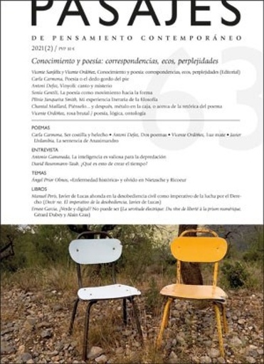 [9788491346135] Conocimiento y poesía: correspondencias, ecos, perplejidades