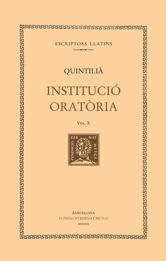 [9788498594003] Institució oratòria (vol. X). Llibre XI