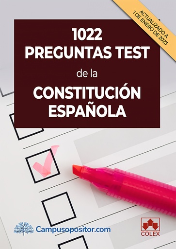 [9788413597478] 1022 preguntas test de la Constitución Española