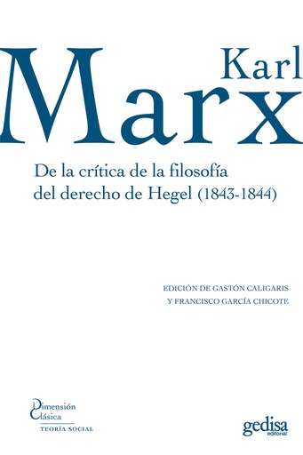 [9788497842679] De la crítica de la filosofía del derecho de Hegel (1843-1844)