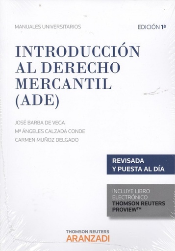 [9788490983911] INTRODUCCIÓN AL DERECHO MERCANTIL (ADE) (DÚO)