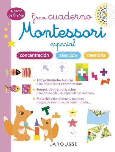 [9788419436856] Gran cuaderno Montessori especial concentración, atención y memoria. A partir de 3 años