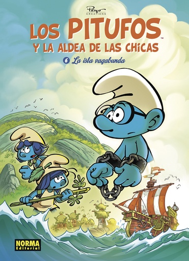 [9788467965704] LOS PITUFOS Y LA ALDEA DE LAS CHICAS 6. LA ISLA VAGABUNDA