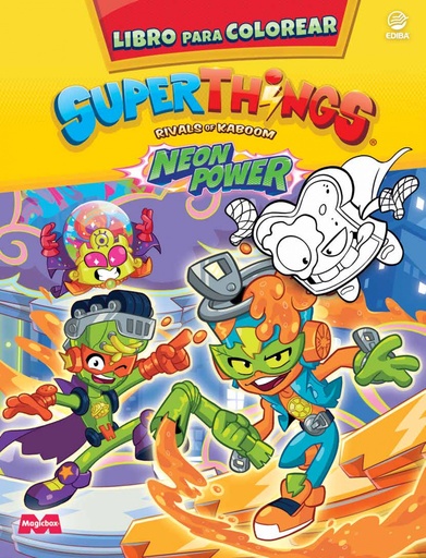 [9788419011459] Libro para colorear Superthings Neon Power - España